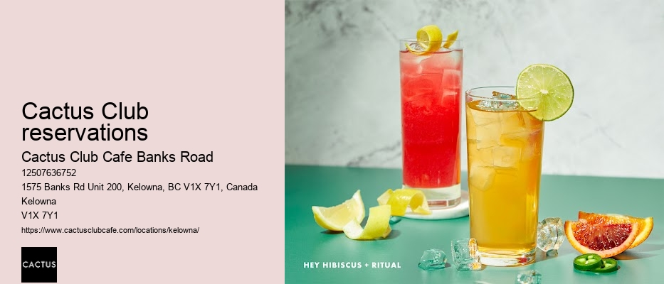 Cactus Club Cafe Banks Road menu creations